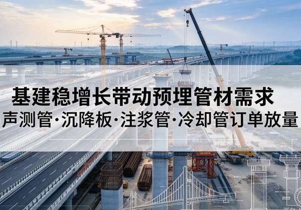 泸定基建稳增长带动预埋监测管材需求，声测管、沉降板、注浆管订单持续放量