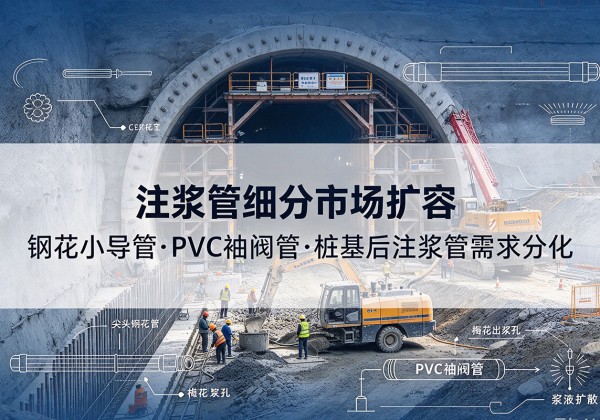 泸定注浆管细分市场扩容，隧道钢花小导管、PVC 袖阀管、桩基后注浆管需求分化